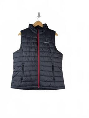 Ororo Heated Puffer Vest with Contrasting Red Zipper, Size XL-‎ Without Battery